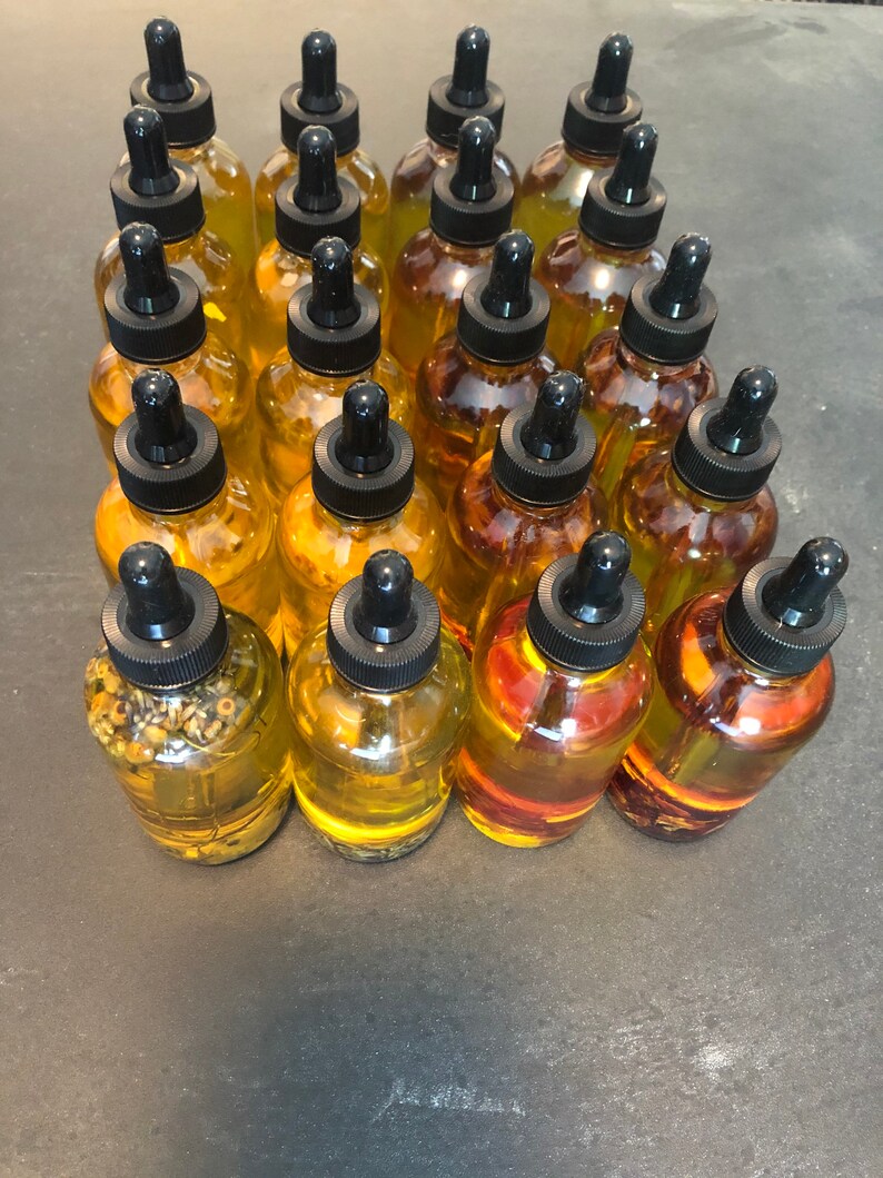 Organic Infused Bath Body Oil with pure essential oils. Great for sensitive/dry skin, face or body Infused with organic plants & flowers image 7