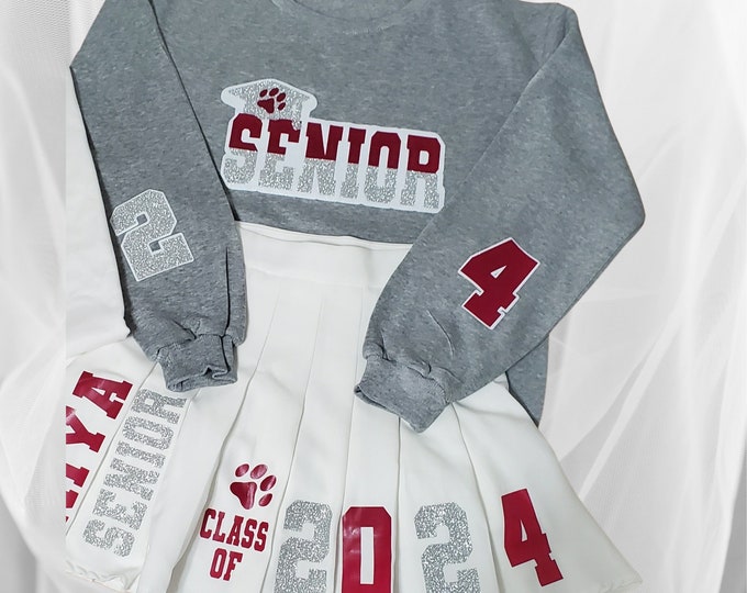 Custom Graduate Sweater and Skirt (sold separately add each item to make a complete set)