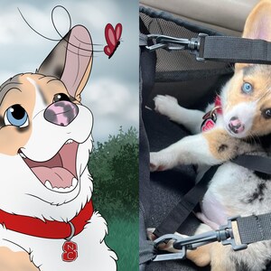 1 Pet Cute Custom Digital Cartoon Style Pet Portrait