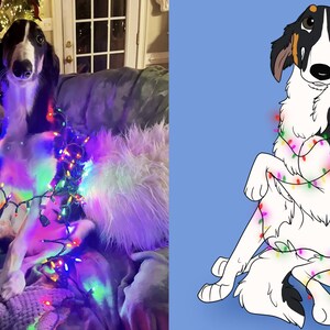 1 Pet Full Body Pet Portrait Mignon Custom Digital Cartoon Style