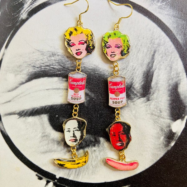 Quirky pop culture dangle earrings - fun and funky!