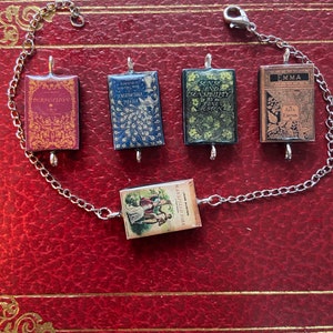 Mini book bracelet - mini book necklace - sterling silver - elegant and classy!