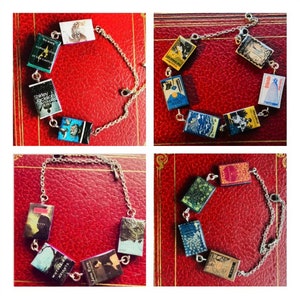 Miniature book collection bracelets - sterling silver - elegant and classy!