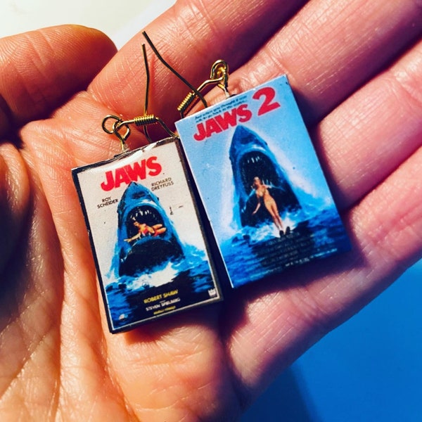 Movie poster earrings - you’re gonna need a bigger boat - horror fans and nostalgia freaks!