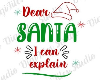 Kära jultomten, jag kan förklara SVG PNG, julklippfil (digital nedladdning)