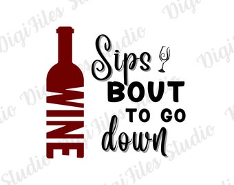 Rolig vin SVG | Klutar som håller på att gå ner, Cricut (PNG, SVG)