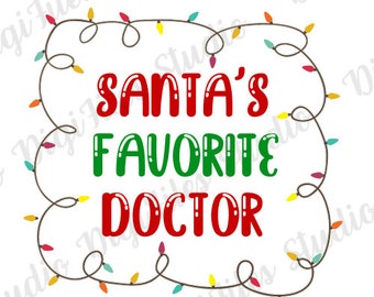 Jultomtens favoritdoktor SVG PNG, julgransprydnad (digital nedladdning)