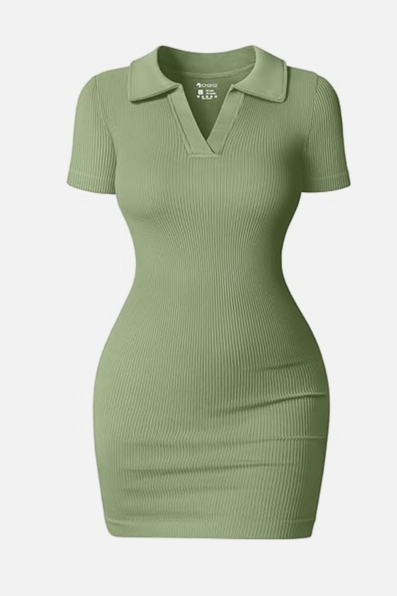 Striped Johnny Collar Short Sleeve Dress