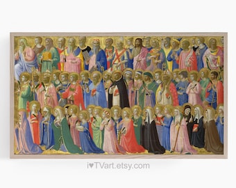 Lijst TV Catholic Art Allerheiligen Screensaver 1 november Allerzielen Fra Angelico De voorlopers van Christus met heiligen en martelaren