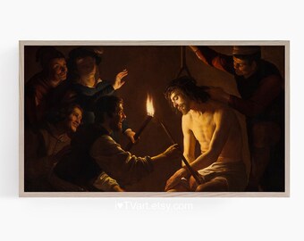 Lijst TV Katholieke Religieuze kunst Vaste tv Screensaver Heilige Week Samsung Frame TV Jezus Christus Passie Kruisiging Goede Vrijdag Download