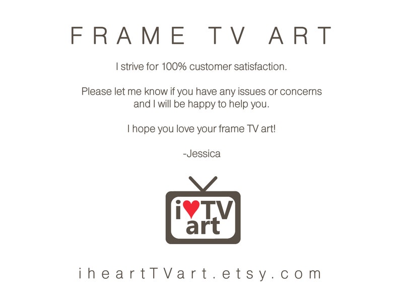Może przedstawiać: Ilustracja w kolorze brązowym i białym przedstawiająca telewizor z czerwonym sercem i tekstem "iTV art". Tekst "iheartTVart.etsy.com" znajduje się pod ilustracją.