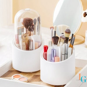 Makeup and Jewelry Organizer 360 Rotating Brush Holder With Lid Cosmetic  Acrylic Make up Box Display With 7 Layers Large Capacity 