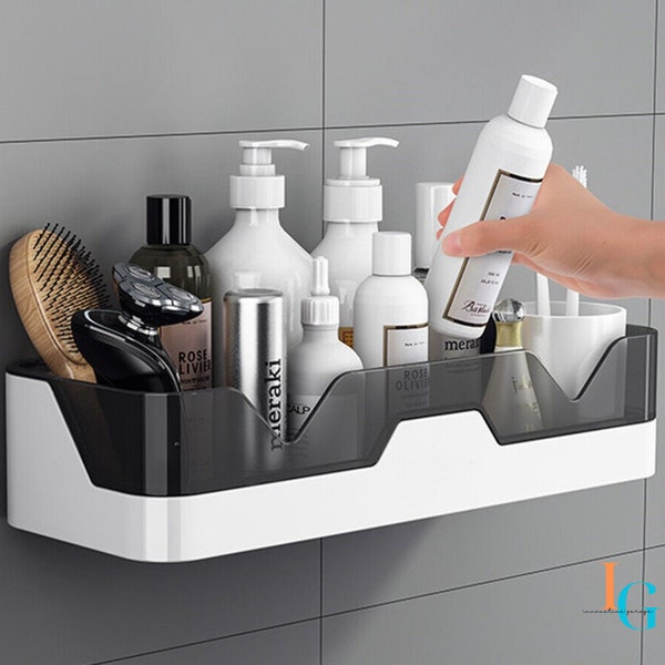 Multipurpose Storage Shelf- Bathroom Storage-Shower Organizer-Bathroom Accessories Holder-Non Drilling Adhesive Shower Caddy-Kitchen Shelf