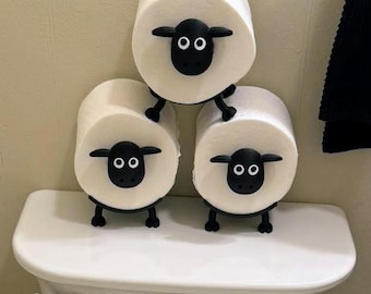 Sheep Toilet Tissue Paper Holder Set of 3 – Funny Bathroom Decor - Housewarming Gift