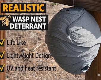 Large Realistic Decoy Wasp Nest - Chemical Free Wasp Deterrant Honeybee Safe