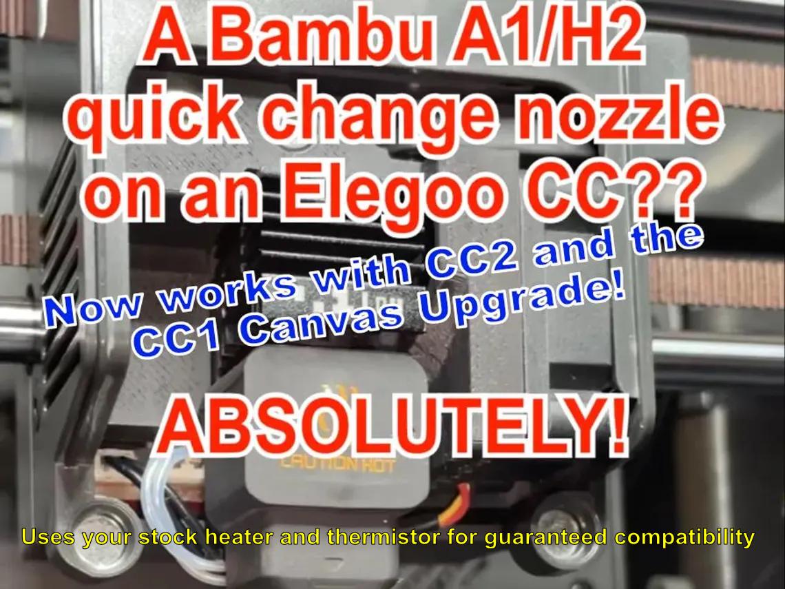 Elegoo Centauri Carbon and Carbon2 Nozzle Adapter – Bambu A1/H2
