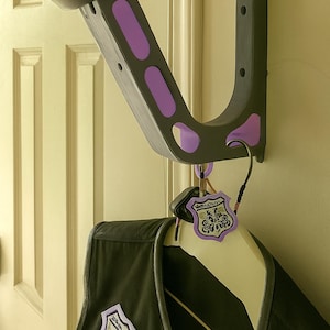 Motorcycle Helmet Wall Mount: Dual-Tone Gear Hanger, Biker Gift image 3