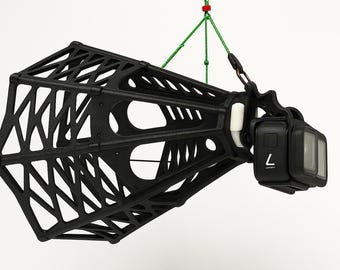 Paramotor Chase Cam Mount: GoPro - Insta360 - DJI Compatible, Tool-Free Assembly, rugged glass fiber reinforced material