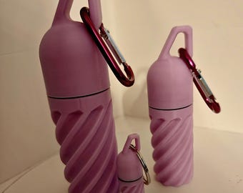 Water-Resistant Camping or EDC Container • Glow-in-the-Dark, Carabiner Clip