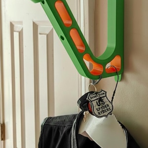 Motorcycle Helmet Wall Mount: Dual-Tone Gear Hanger, Biker Gift Green