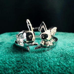 Pikachu and Pichu Ring-Pikachu Ring-925 Sterling Silver Ring-Pokemon Ring-Couple Ring-Pikachu Couple Ring-Pichu Ring-Christmas Gift Him Her