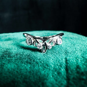Moissanite Celtic Knot Wedding Band: Sterling Silver Norse Ring