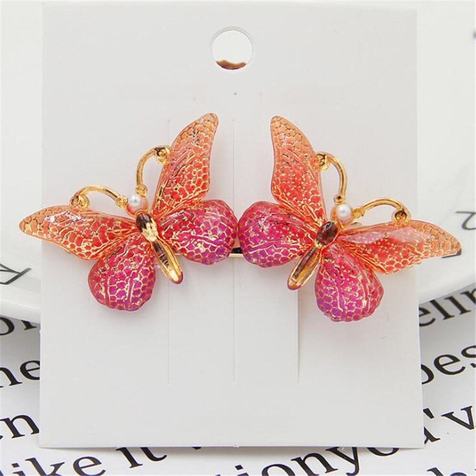 Butterfly Hair Clip Acrylic Metal Hairpin Hair Accessories Etsy