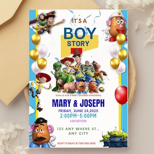 Toy Story Baby Shower Invitation,Toy Story Baby Shower Party Invite,  It's A Boy Story,  Boy Story Baby Shower Invitation,It's A Boy Story.
