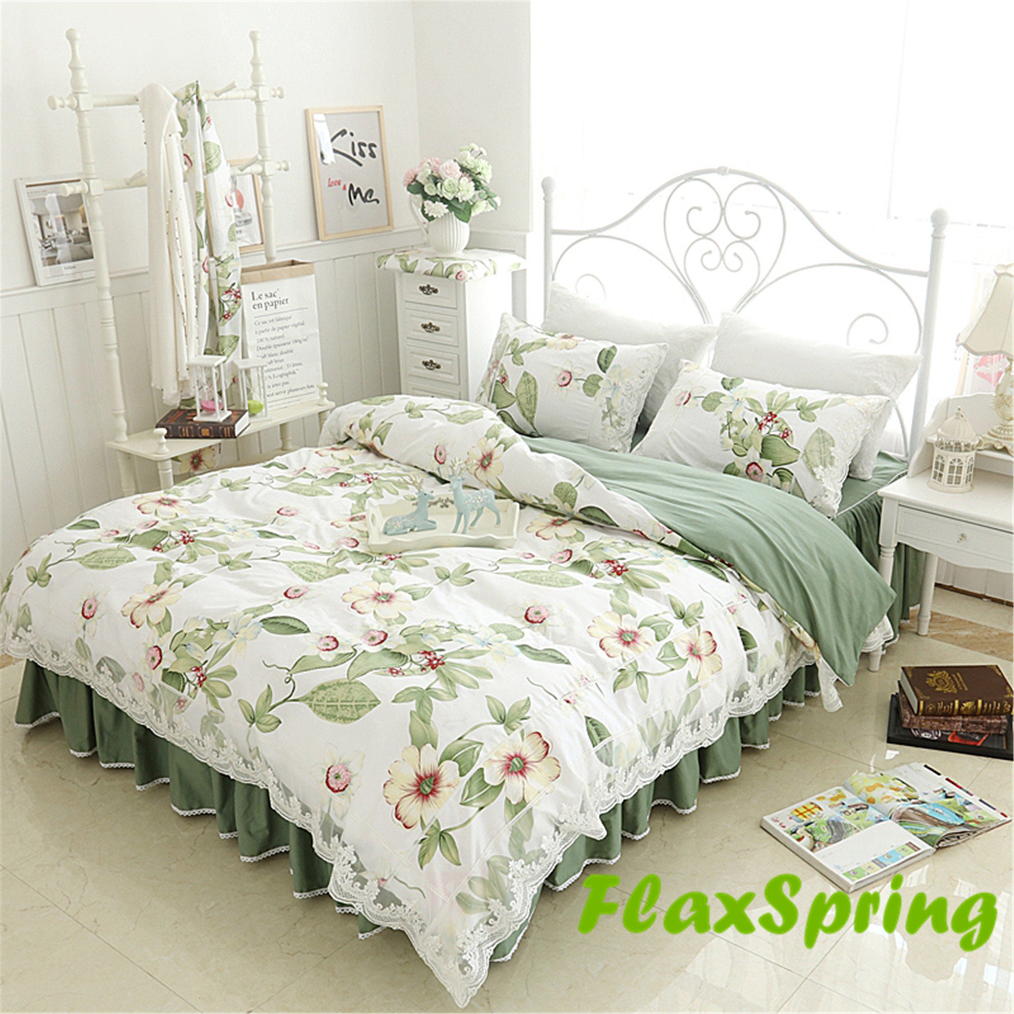 High Quality 100 Cotton Duvet Cover Set Floral Lace Duvet Etsy