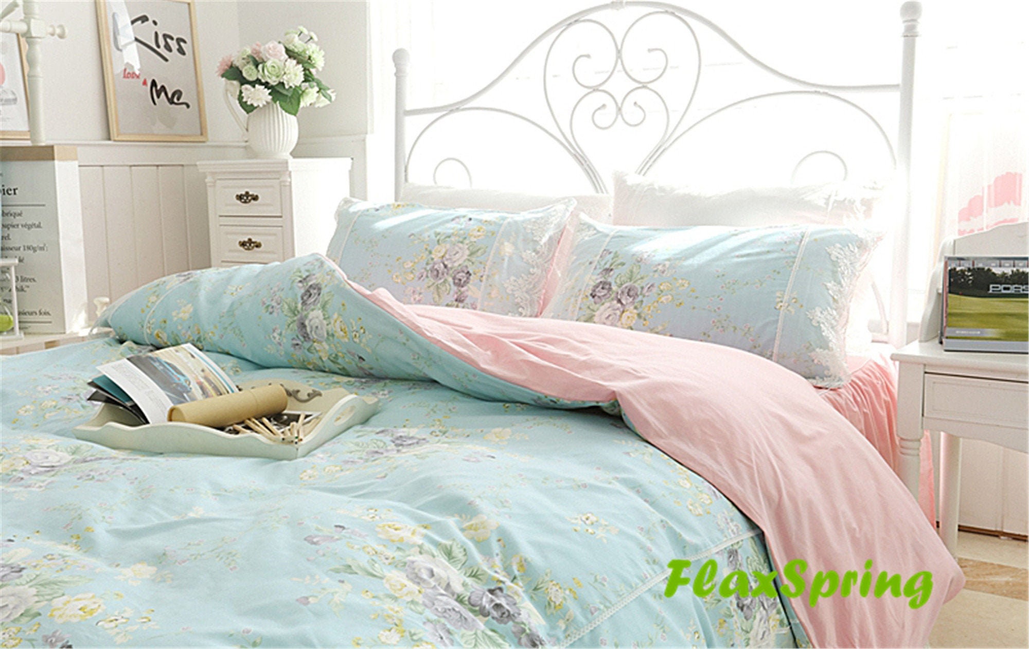 High Quality 100 Cotton Duvet Cover Set Floral Lace Duvet Etsy