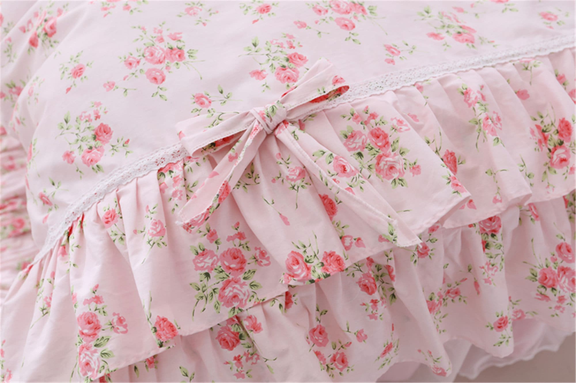 High Quality Cotton Duvet Cover Set Pink Floral Bedding Set Etsy