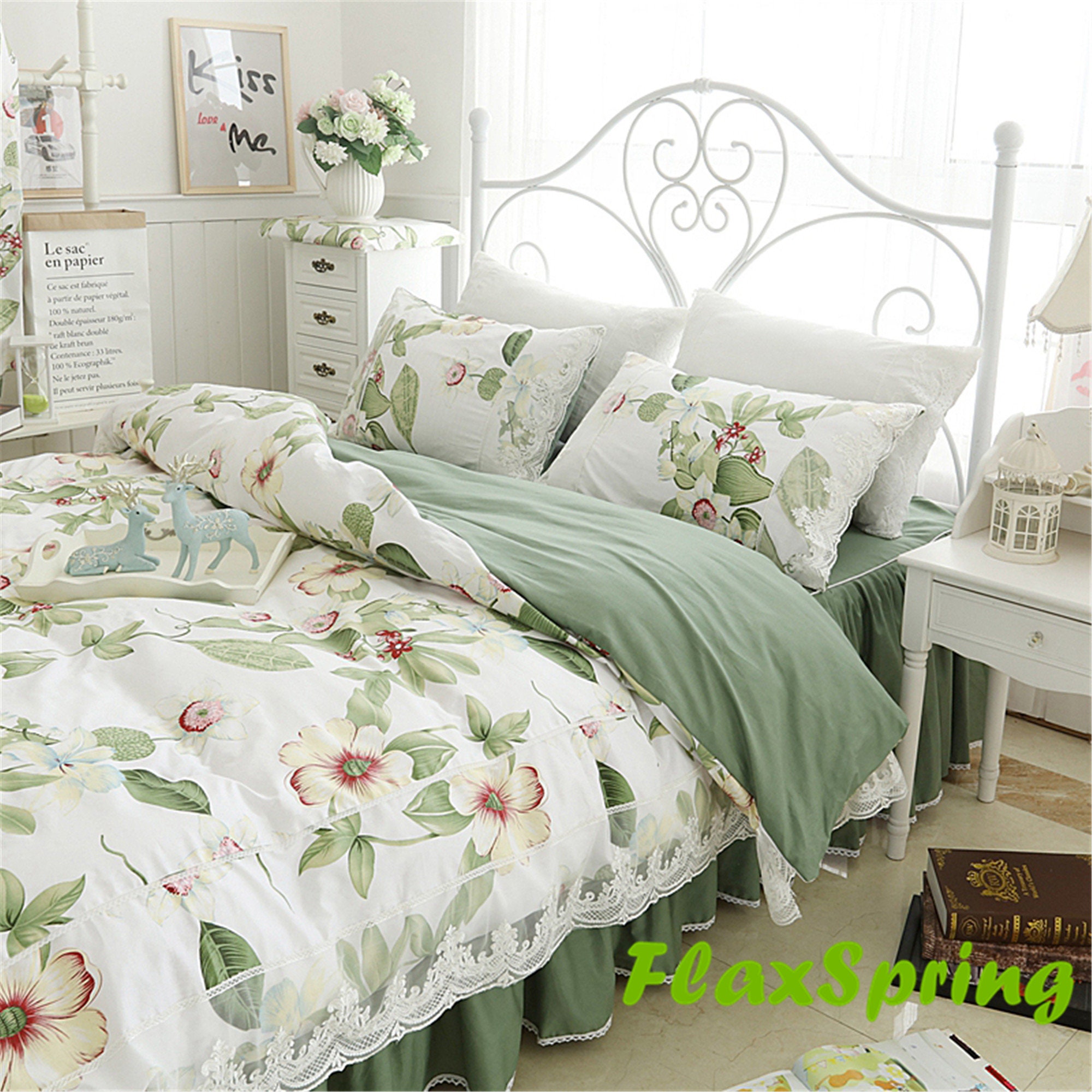 High Quality 100 Cotton Duvet Cover Set Floral Lace Duvet Etsy