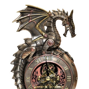 Steampunk Dragon Eye Bronze Finish Table Mechanical Clock