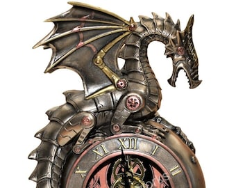 Steampunk Dragon Eye Bronze Finish Table Mechanical Clock