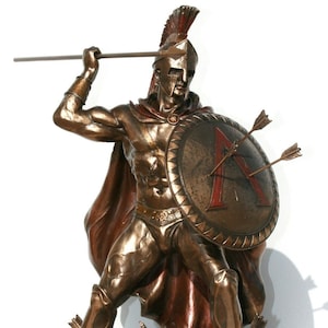 LEONIDAS Greek Spartan King Warrior Statue Sculpture Figure Bronze Finish 12.5in
