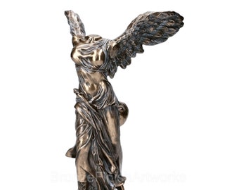 ブロンズ仕上げの女神ニケ像 - 月桂冠、ギリシャ神話の装飾 - Etsy 日本