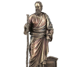 Socrates Ancient Greek Philosopher Teacher Cold Cast Bronze & Resin Statue Sculpture Figurine