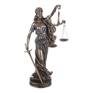 Large Goddess of Justice Themis Lady Justice Statue Sculpture Figure Bronze Finish 60cm