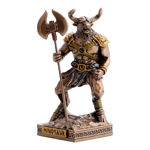 Minotaur Creature of the Labyrinth Miniature Cold Cast Bronze & Resin Statue Sculpture