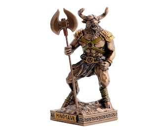 Minotaur Creature of the Labyrinth Miniature Cold Cast Bronze & Resin Statue Sculpture