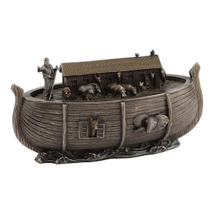 Noah&#39;s Ark Bronze Finish Statue Sculpture Copy Replica 18 cm