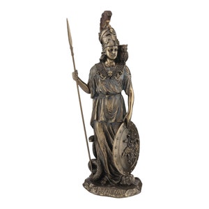 Athena Minerva Goddess Mythology Greek Statue Sculpture Bronze Finish 29.5 cm