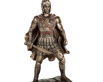 Alexander the Great Greek Macedonian Warrior Historical Cold Cast Bronze & Resin Statue Figurine Sculpture 17,5 cm