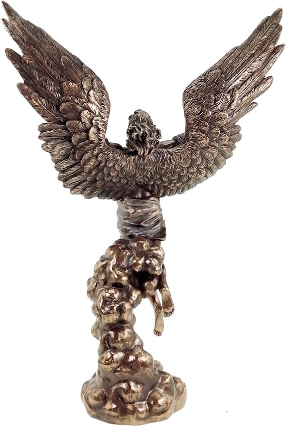 翼を持つダイダロスの息子イカロス、クレタ島からの脱出、ブロンズ