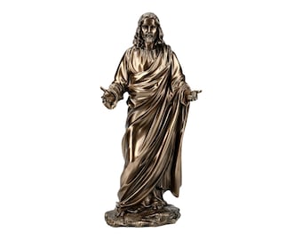 Jesus Christ with Open Arms Cold Cast Bronze & Resin Sculpture Statue Figurine 30 cm
