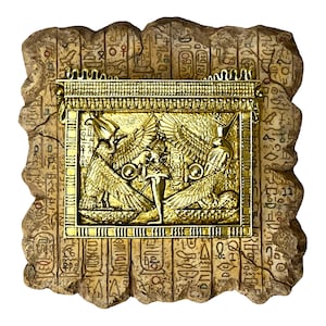 Plaque murale égyptienne Isis et Nephtys, sculpture d'art moderne, décoration murale, bas relief