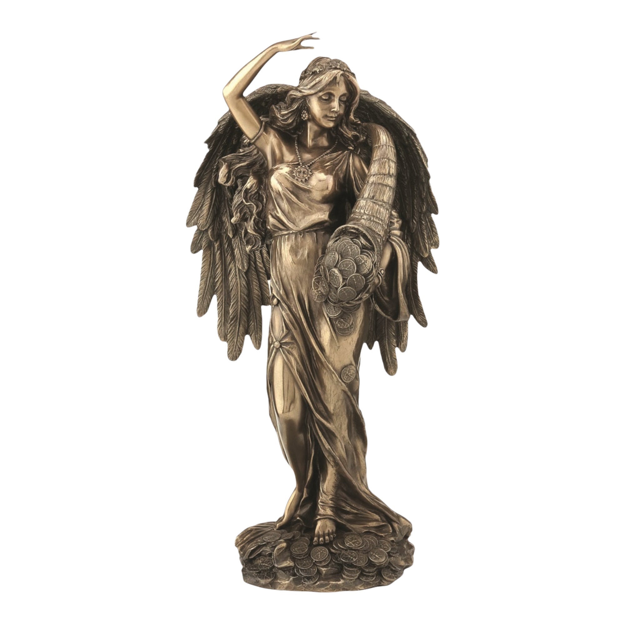 Fortuna Statue, Tyche Greek Goddess, Cold Cast Bronze & Resin