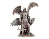 Archangel Azrael Statue, Angel of Death, Cold Cast Bronze & Resin