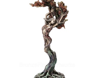 Dryad Forest Nymph Autumn Cold Cast Bronze & Resin Statue Sculpture Figurine