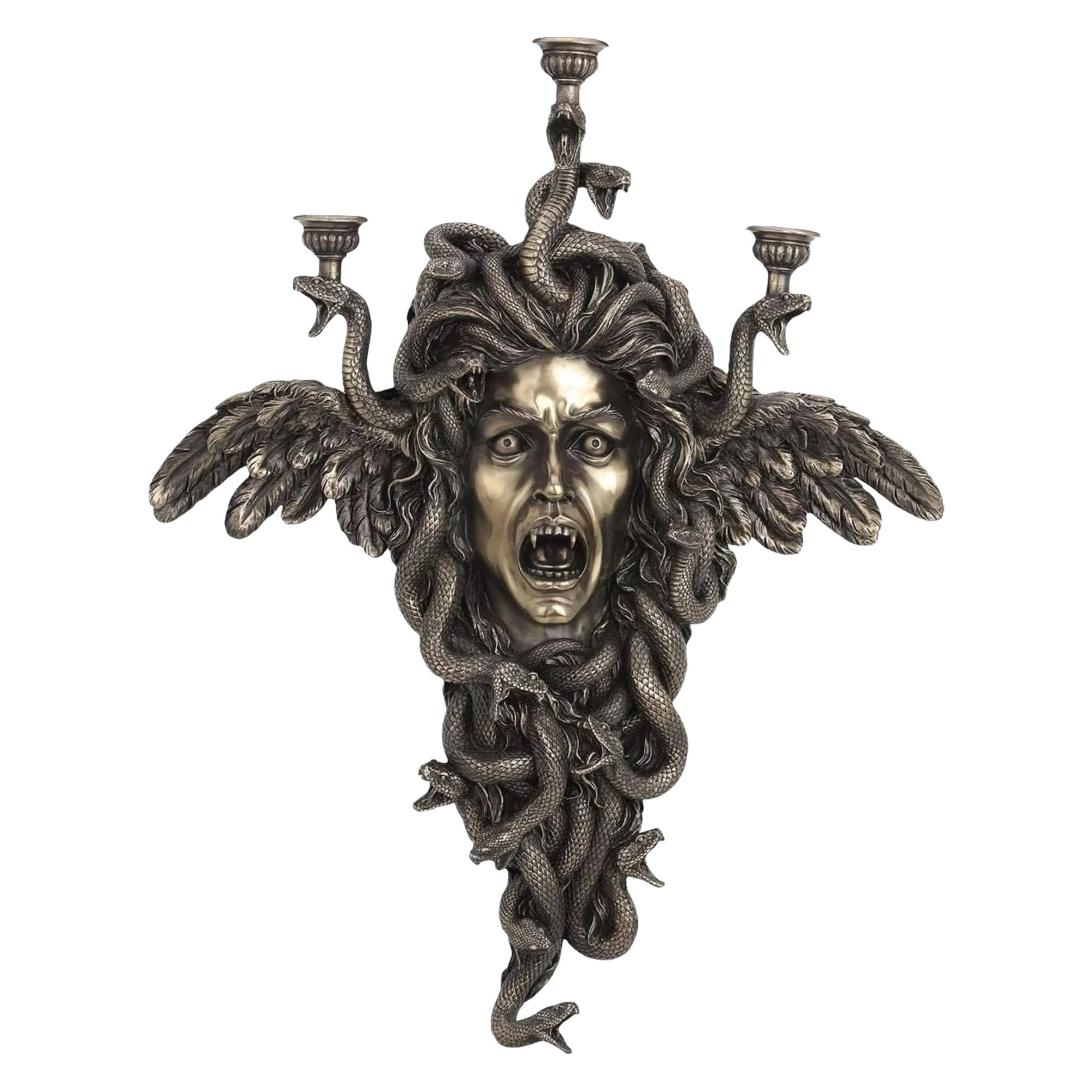 Medusa Head Wall Sconce: Gothic Bronze Finish Sculpture 61,5 Cm - Etsy